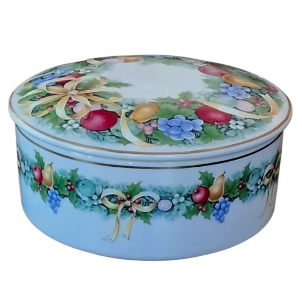 Mikasa "Christmas Bouquet" Porcelain Trinket Box - Japan